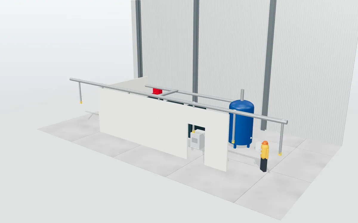 Sala de aire comprimido · Fábrica grande