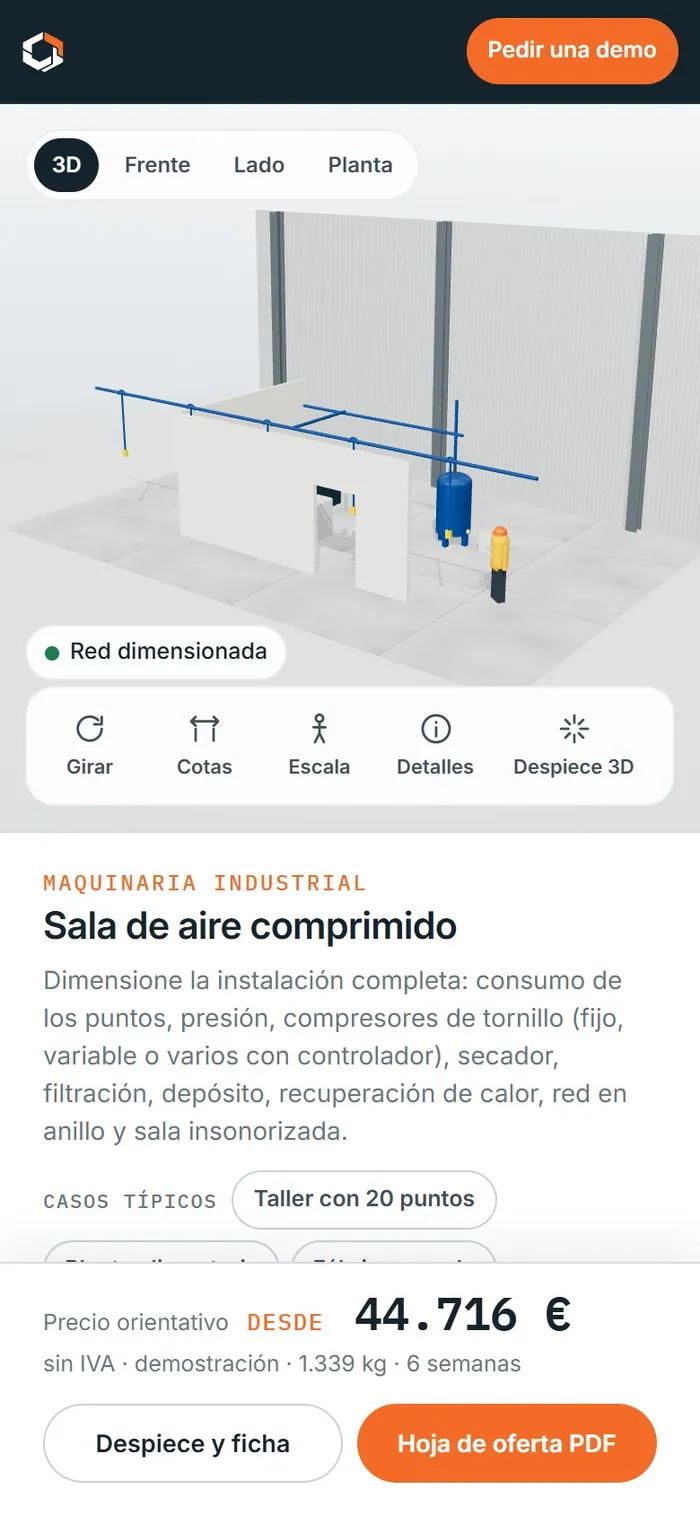 Sala de aire comprimido · en el móvil