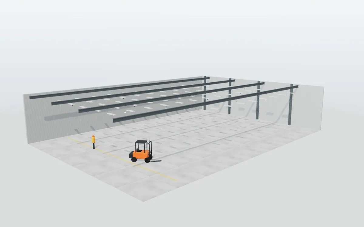 Alumbrado LED de nave industrial · Taller de mecanizado
