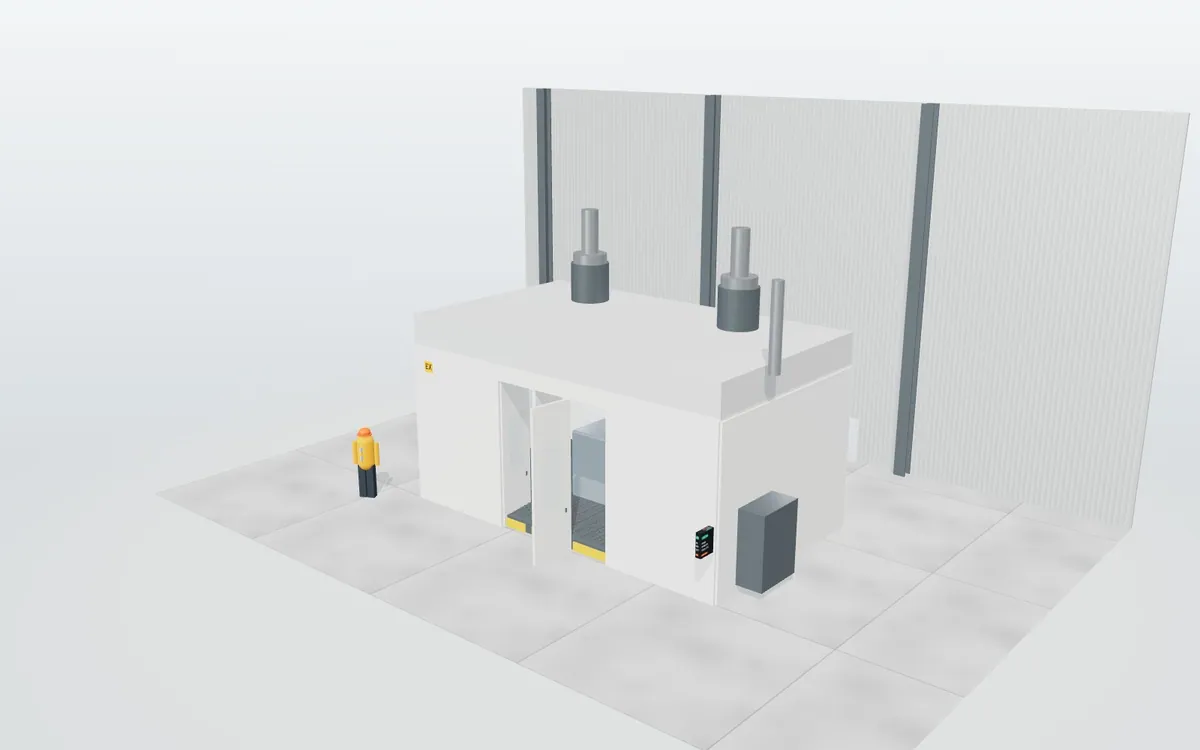 Cabina de pintura industrial · animación