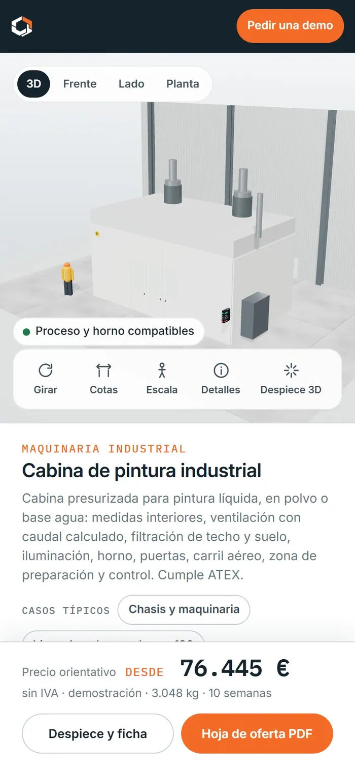 Cabina de pintura industrial · en el móvil