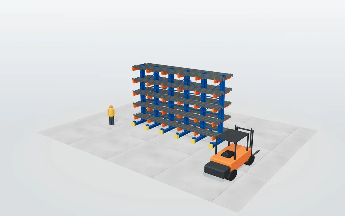 Estantería cantilever · Almacén de perfiles