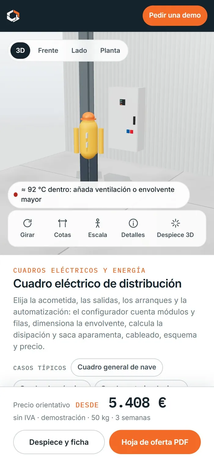 Cuadro eléctrico de distribución · en el móvil
