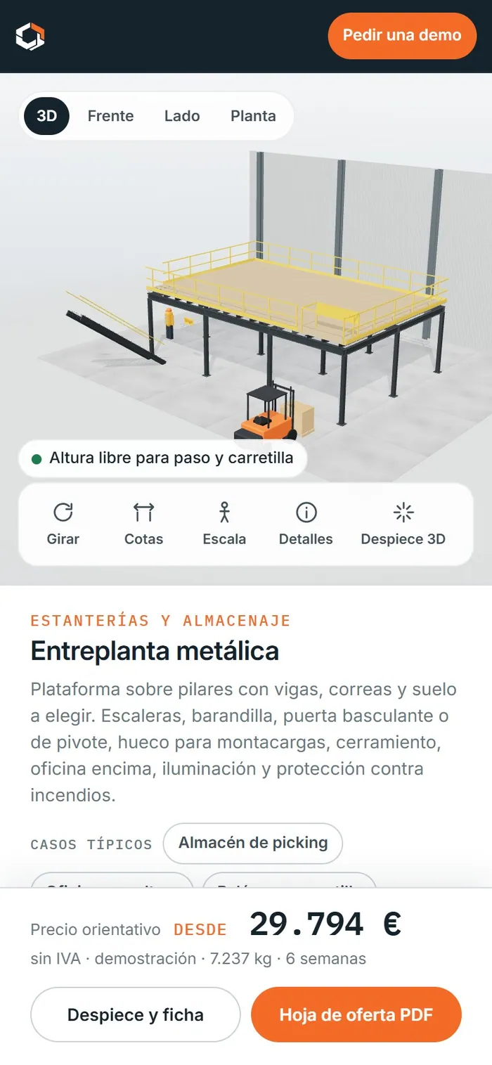Entreplanta metálica · en el móvil