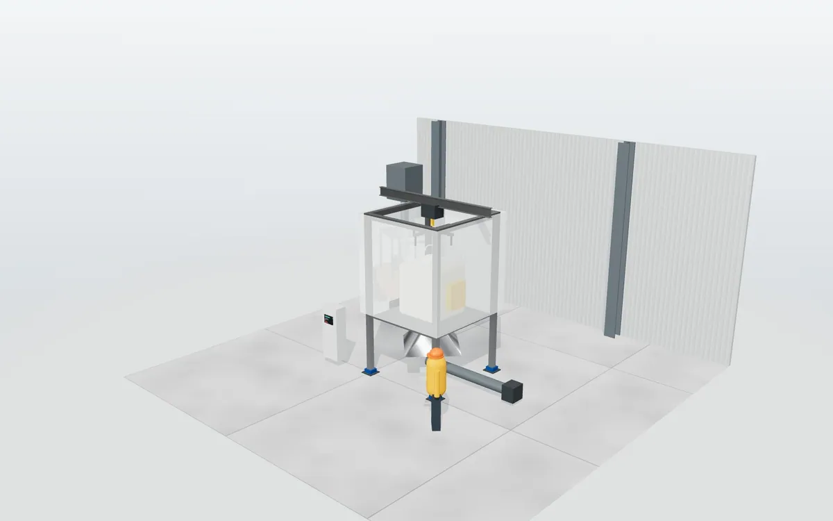 Estación de big-bag · Descarga de polvo con contención