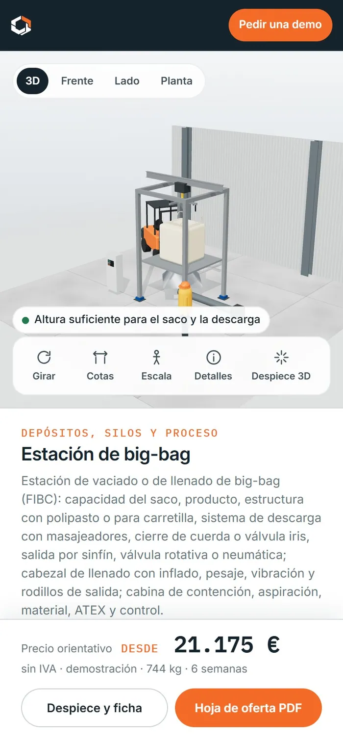 Estación de big-bag · en el móvil