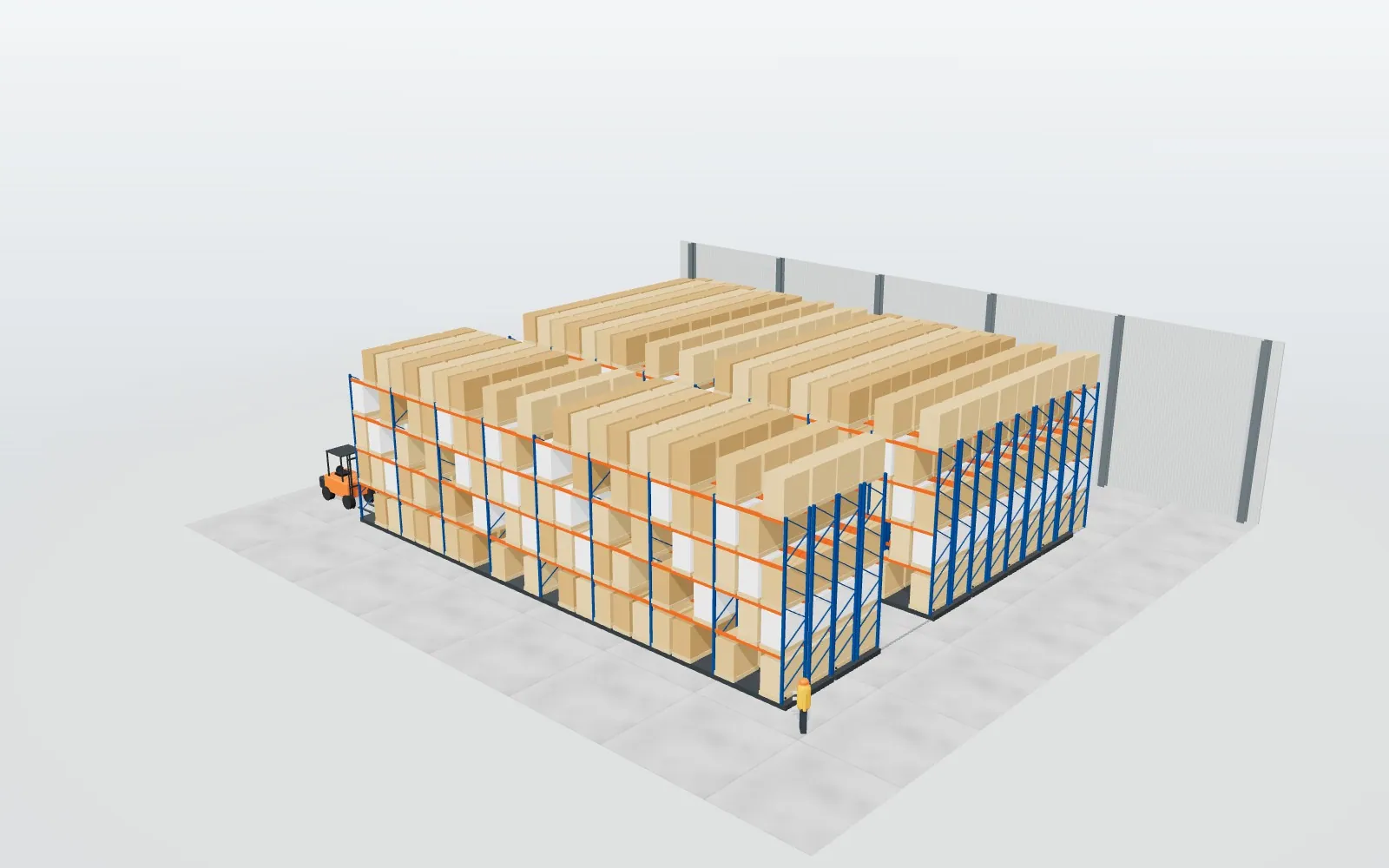 Configurador de estanterías industriales: cargas, pasillos y normas