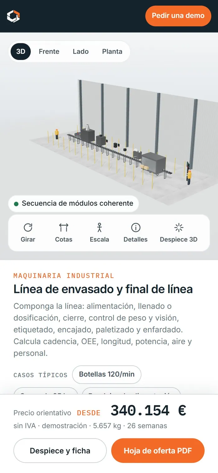 Línea de envasado y final de línea · en el móvil