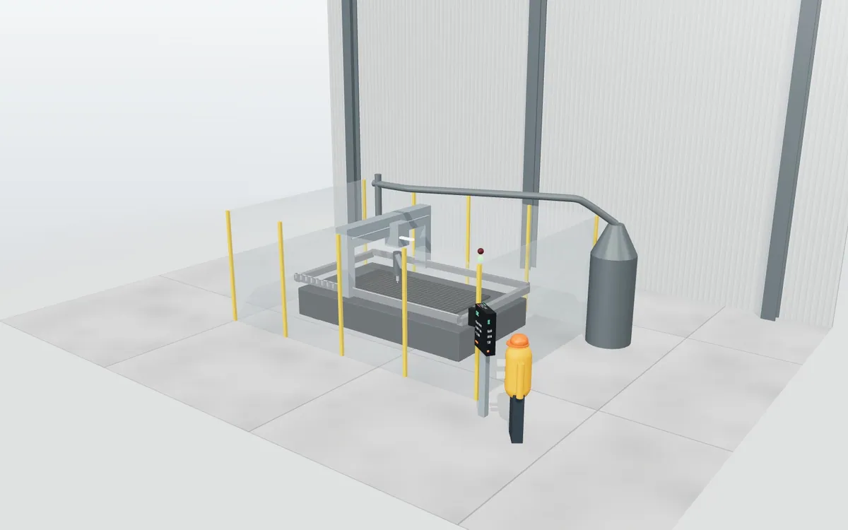 Centro de mecanizado o corte a medida · animación
