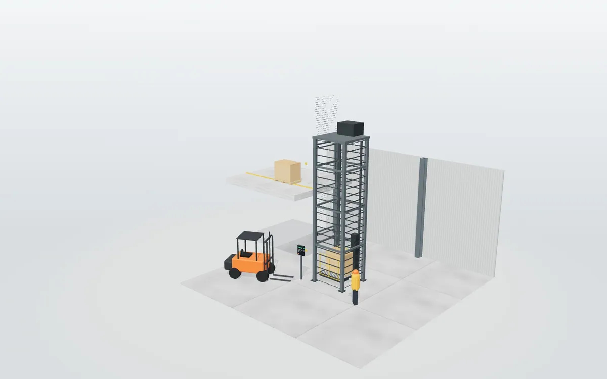 Montacargas industrial · Elevador de palés automático