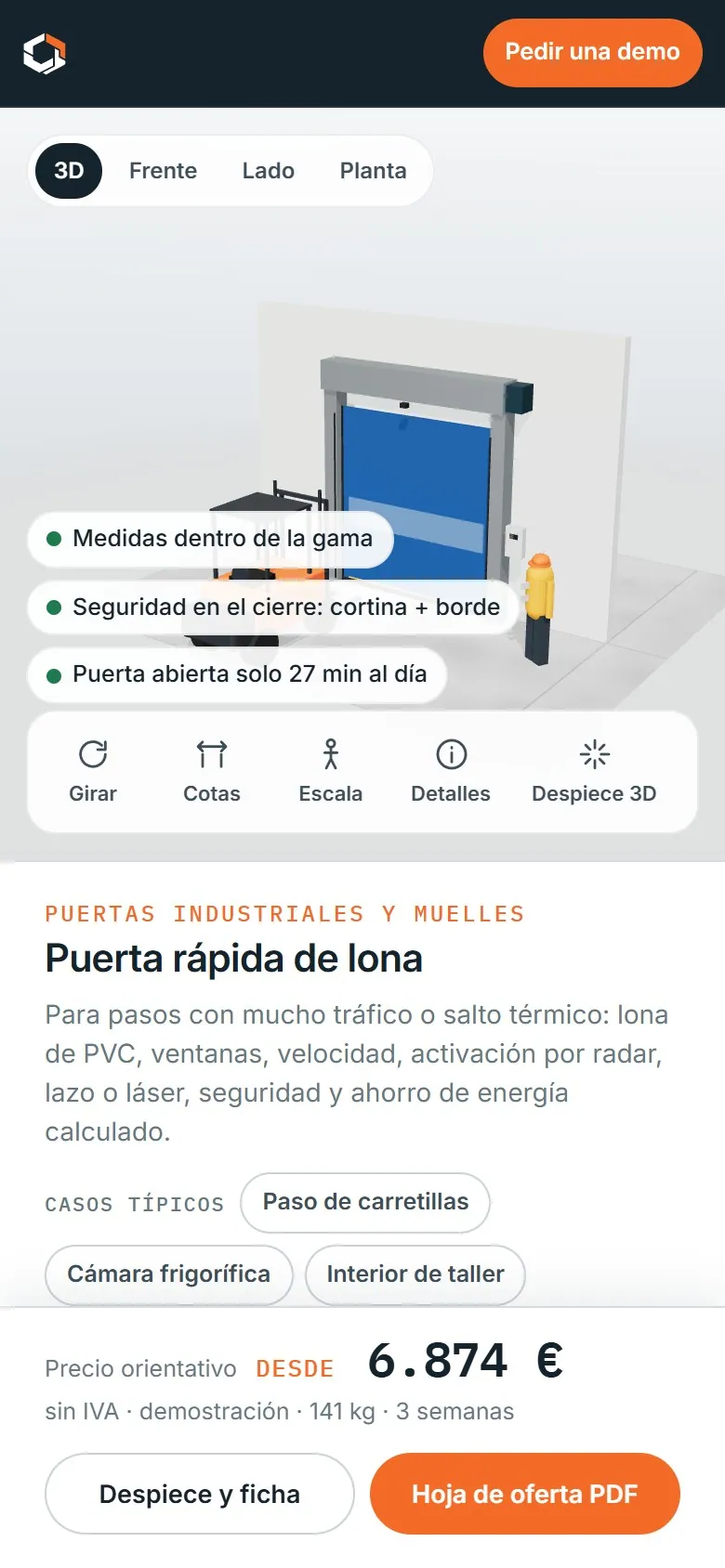 Puerta rápida de lona · Puerta rápida