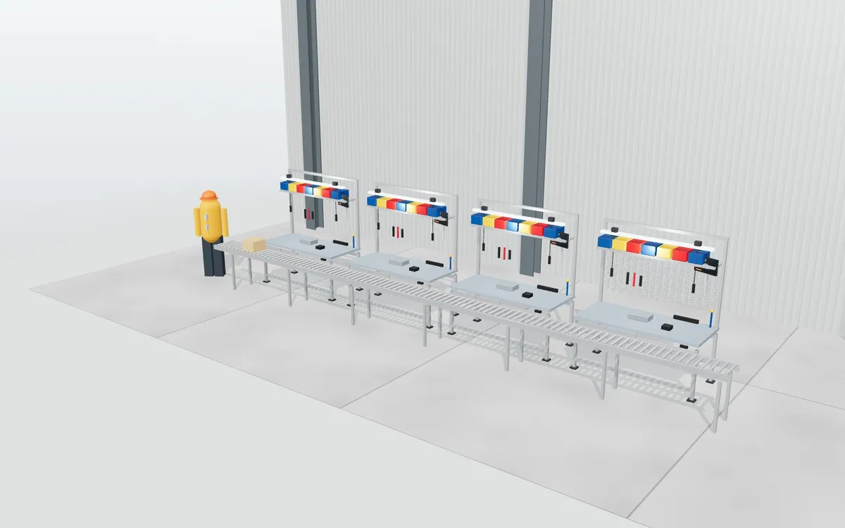 Puesto de trabajo modular · Línea de montaje