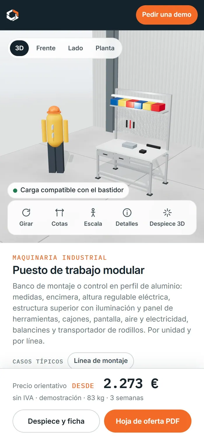 Puesto de trabajo modular · en el móvil