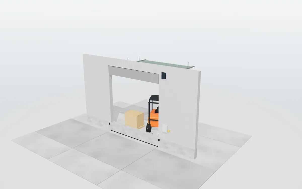 Puerta seccional industrial · animación