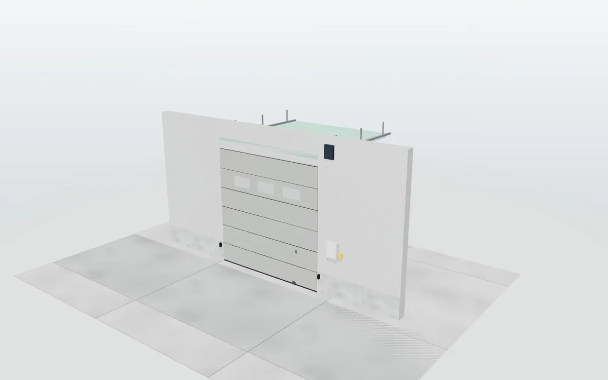 Puerta seccional industrial · Garaje de flota