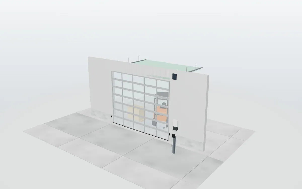Puerta seccional industrial · Concesionario