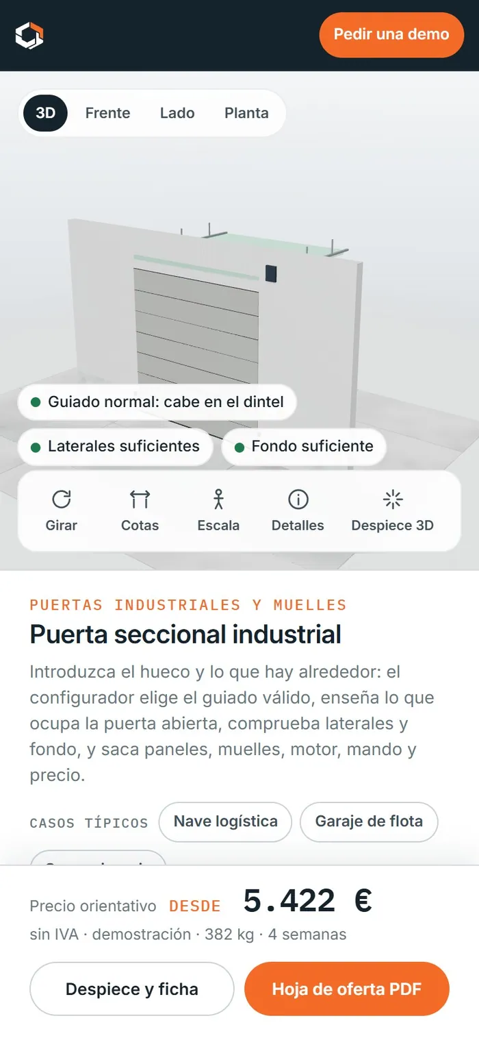 Puerta seccional industrial · en el móvil
