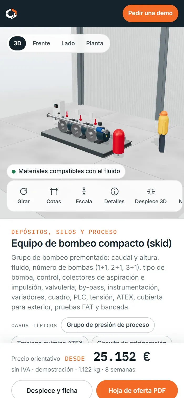 Equipo de bombeo compacto (skid) · en el móvil