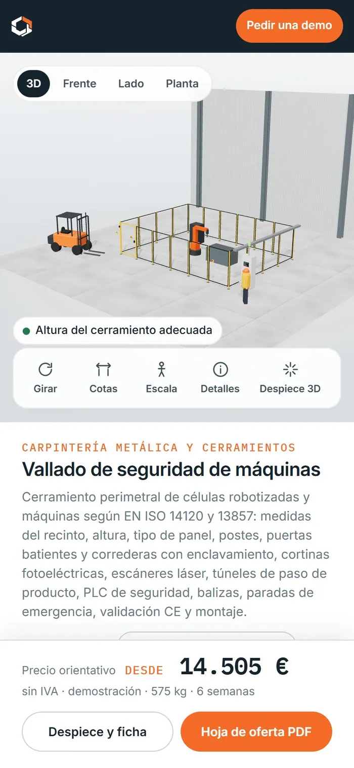 Vallado de seguridad de máquinas · en el móvil